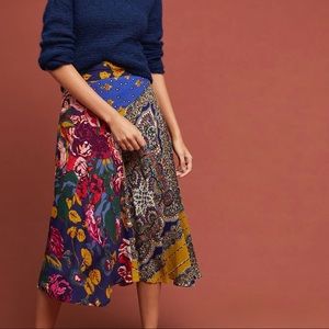 Gwen Printed-Asymmetric Midi Skirt